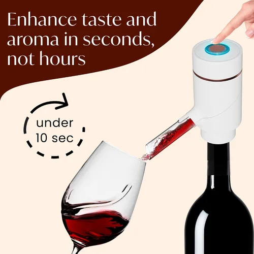 Miniatura 2 de Vin Fresco Dispensador eléctrico de vino y aireador de vino tinto, aireador eléctrico de vino con un botón, aireador de boquilla vertedor de vino