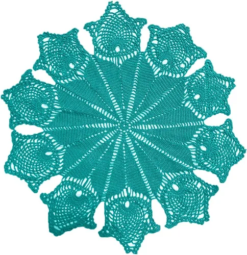 Miniatura 7 de Manteles individuales de encaje de flores de tulipán hechos a mano para mantel de cocina (1 unidad, 31 a 32 pulgadas, verde manzana)