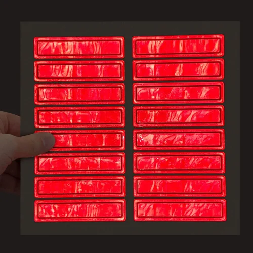 Miniatura 2 de MyHardHatStickers Tiras Reflectantes Retro para Casco de 1 x 4 pulgadas, Paquete de 16, Rojo