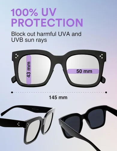 Miniatura 36 de zeroUV - Gafas de sol cuadradas retro de moda de gran tamaño para mujer estilo vintage 1.969 pulgadas