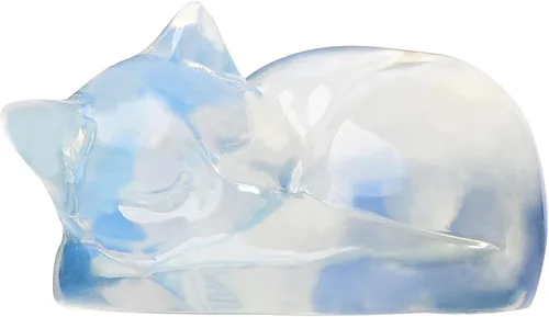 Miniatura 7 de Estatua de cristal de gato de obsidiana negra de 2 pulgadas, decoraciones de gato de cristal curativo, obsidiana tallada a mano pulida, figuras
