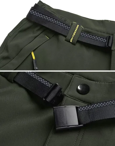 Miniatura 6 de MAGCOMSEN Pantalones de invierno para hombre, 5 bolsillos con cremallera, pantalones de esquí para nieve, con forro polar, resistentes al agua