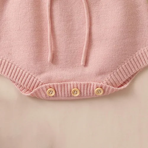 Miniatura 7 de Ursobutegl Mameluco de punto para bebé niña, suéter de manga larga, bordado floral, mameluco cálido, ropa de otoño e invierno