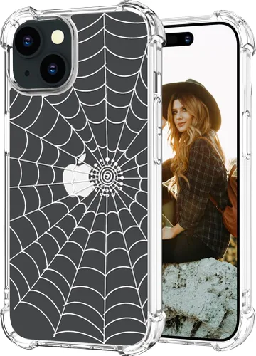 Miniatura 93 de Hungo Funda compatible con iPhone 15 Plus para mujer, diseño floral transparente, lindo, flor azul rosa Rosas Azules