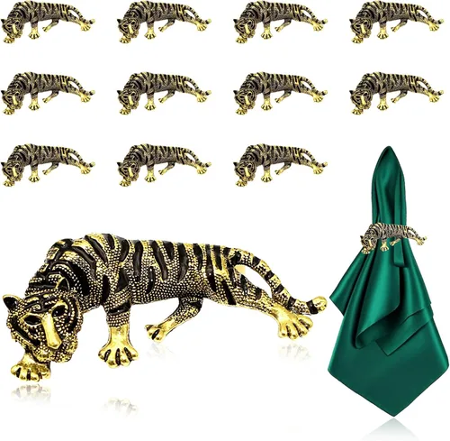 Miniatura 8 de Juego de 6 servilleteros de metal con diseño de abejorros dorados para jardín, boda, baby shower, cumpleaños, reuniones familiares, servilleteros