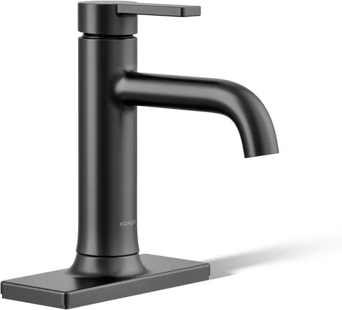 Miniatura 13 de KOHLER K-28126-4K-BN Venza® - Grifo de lavabo de baño con mango único, instalación de 1 orificio con drenaje clicker, 1.0 GPM, níquel cepillado