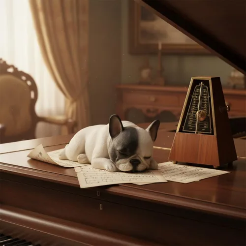 Miniatura 4 de Comfy Hour Doggyland Collection, Coleccionables de Perros en Miniatura, Figura de Bulldog Francés Acostado Durmiendo de 6", Estatua de Animal