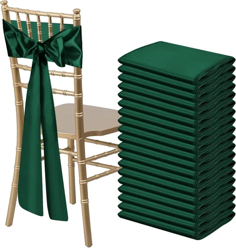 Miniatura 12 de 10 PCS Lazos de Satén Azul Bebé para Sillas Bandas Universales Cintas para Sillas Lazos Traseros para Bodas Fiestas Recepciones Eventos Banquetes