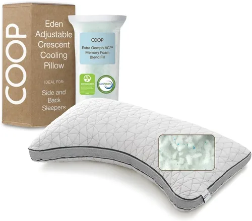 Miniatura 11 de Coop Home Goods Cool+ - Almohada ajustable, almohadas de espuma viscoelástica en forma de tamaño Queen Plus con gel refrescante, para espalda