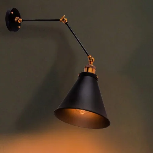 Miniatura 4 de Lámpara de pared plegable con brazo oscilante ajustable, aplique de pared de metal retro industrial para interiores, casa de campo, lámpara de pared