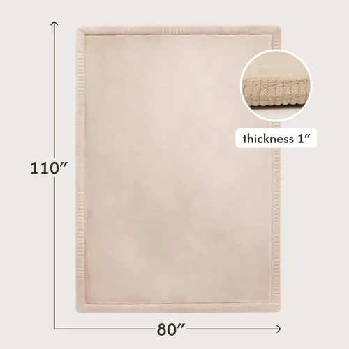 Miniatura 2 de Hakuna Matte - Alfombra de juego prémium para bebé de terciopelo coral ultrasuave con espuma viscoelástica, antideslizante, resistente al agua,