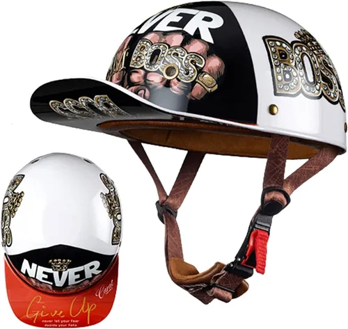 Miniatura 13 de Casco de béisbol de motocicleta, aprobado por DOT, casco de motocicleta para hombre, casco de motocicleta alemán, unisex, para ciclomotor, scooter, 3