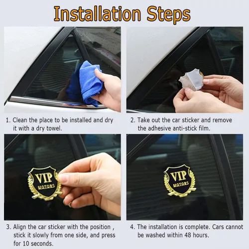 Miniatura 6 de Adhesivo de metal VIP 3D para automóvil, decoración de emblema de automóvil, decoración de automóvil, calcomanías de insignia VIP para automóviles