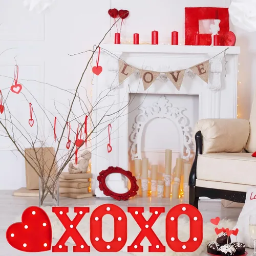 Miniatura 5 de VIHOSE Letrero de Luces LED en Forma de Letras para el Día de San Valentín, Decoración de Mesa, Letras Iluminadas a Pilas para Hogar, Bares, XO XO