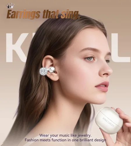 Miniatura 2 de King Lucky i121 Auriculares Inalámbricos Bluetooth de Oreja Abierta con Clip, con Micrófono, Cancelación de Ruido, Resistente al Agua IPX4