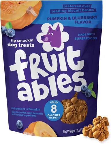 Fruitables Golosinas horneadas para perros, golosinas saludables de calabaza para perros, bajas en calorías y deliciosas, sin trigo, maíz o soja,