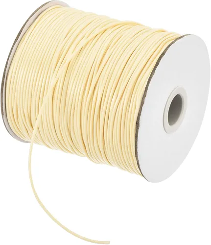 Miniatura 58 de MECCANIXITY Cordón encerado de poliéster encerado de 0.031 in, cuerda de cera de 175 yardas para hacer pulseras, collares, cuentas, joyería y Caqui