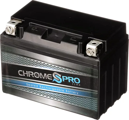 Chrome S Pro YTX12A-BS Reemplazo de batería de 12V 10Ah sin mantenimiento para ATV, motocicleta, motos acuáticas, scooter, UTV y más, terminal de