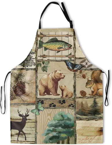 Miniatura 41 de Delantal con bolsillos, delantales para mujeres y hombres, delantal de cocina para cocinar, jardinería, servidor, camarera, pintura