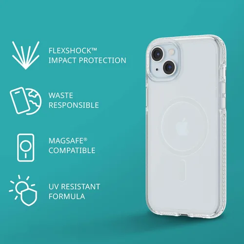 Miniatura 3 de Tech21 Evo Crystal - Funda de protección contra impactos compatible con MagSafe para iPhone 15 Plus, color azul