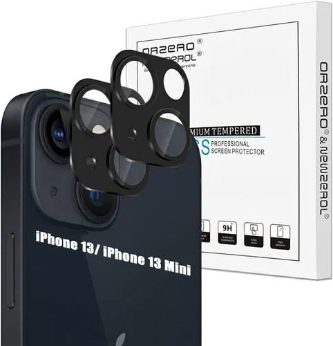 Orzero Paquete de 2 protectores de lente de cámara para iPhone 13/iPhone 13 Mini, protector de cámara premium de metal y vidrio, recortes precisos