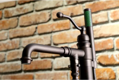 Miniatura 6 de Kingston Brass KS7035ABL - Grifo de bañera independiente con ducha de mano, bronce aceitado