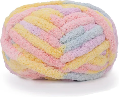 Miniatura 8 de Hilo de felpilla de punto grueso para mantas de tejer a mano, súper suave para mantas grandes jumbo (color rosa claro)