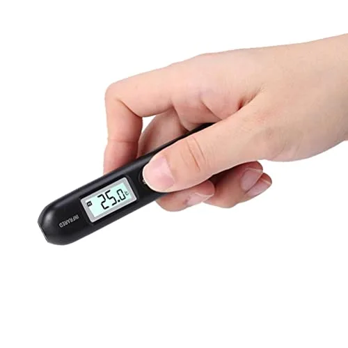 Bolígrafo termómetro infrarrojo digital, pequeño bolígrafo de temperatura portátil con pantalla LCD, selección Celsius o Fahrenheit, temperatura sin
