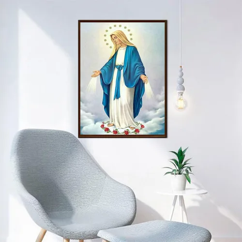 Miniatura 3 de UPABLUNSO Pintura de diamantes 5D de la Santa Virgen María, bendita madre, católica, religiosa, kit de taladro completo por números, pintura