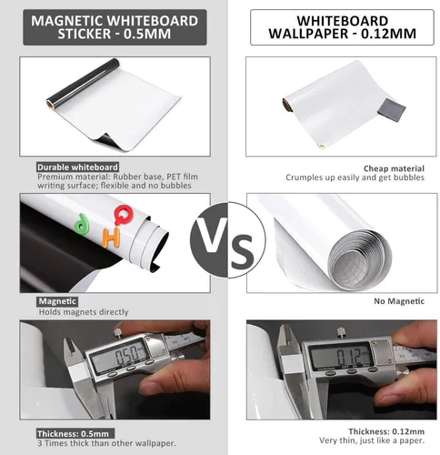 Miniatura 3 de ZHIDIAN Adhesivo magnético para pizarra blanca para pared/puerta, papel tapiz autoadhesivo grande de 36 x 24 pulgadas, papel de contacto