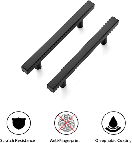 Miniatura 8 de Ravinte Paquete de 1 tirador cuadrado de 6 pulgadas de acero inoxidable negro mate para cajones de cocina, manijas de gabinete de 6 pulgadas