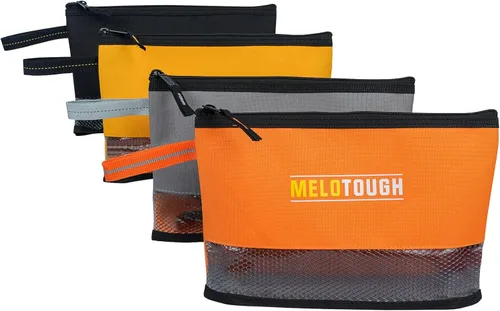 MELOTOUGH Bolsas de herramientas con bolsa de herramientas pequeña con cremallera, bolsa de herramientas de 12 pulgadas, organizador multiusos con