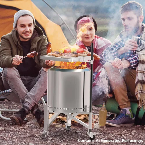 Miniatura 6 de Soporte universal para fogata de 15, 17, 19.5, 22, 25, 27 pulgadas, soporte de acero inoxidable para fogata de campamento para estufa individual