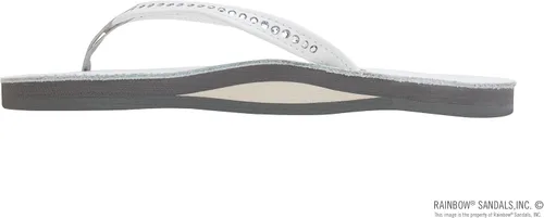 Miniatura 2 de Rainbow Sandals Mujer de una sola capa de cuero de primera calidad con correa estrecha de cristal Swarovski