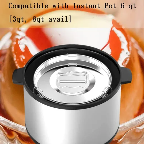 Miniatura 8 de Molde de flan con tapa, molde de acero inoxidable con asa, 1.5 cuartos de galón de gran capacidad, máquina de flan flanera de flanera de gran