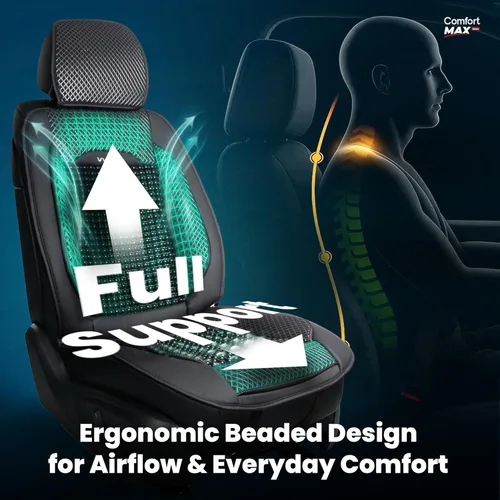 Miniatura 5 de Fundas de asiento con cuentas para automóviles, transpirables con masaje, antisudor y soporte de espalda. Fundas de asiento de madera con cuentas