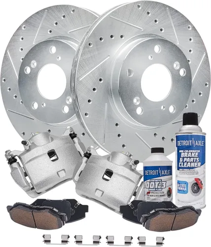Miniatura 17 de Detroit Axle - 4 rotores de freno para Chevrolet Cruze 2014 2015 [modelos de motores de gas] Rotores de freno de disco perforados y ranurados