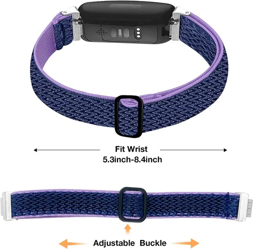 Miniatura 3 de Bandas elásticas compatibles con Fitbit Inspire 2 / Inspire HR/Inspire, correa de nailon elástico suave ajustable Solo Loop Correa de repuesto
