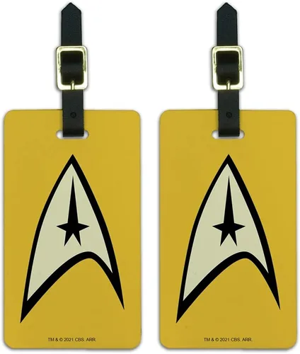 Star Trek Command Shield - Juego de 2 etiquetas de identificación para equipaje de mano, Multi colorido