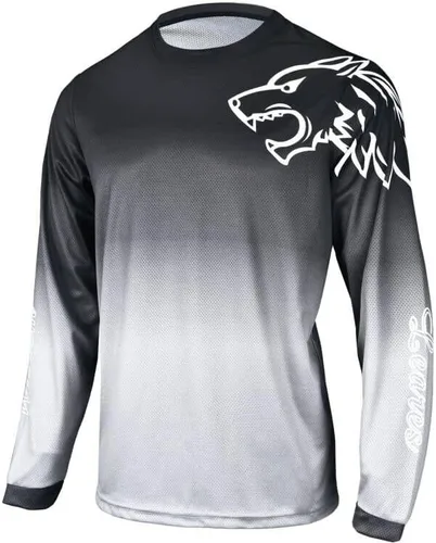 Camisetas de ciclismo de montaña para hombre, manga larga, MTB Off-Road Motocross Jersey de secado rápido y absorbe la humedad