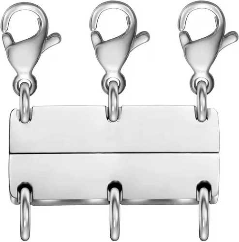 Miniatura 10 de Cierre magnético para collar en capas, separador de oro y plata de 18 quilates para collares apilables