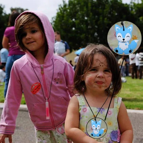 Miniatura 5 de Collares sensoriales masticables para niños, niños y niñas, paquete de 2 juguetes masticables de silicona de zorro para autismo, TDAH, SPD, juguete