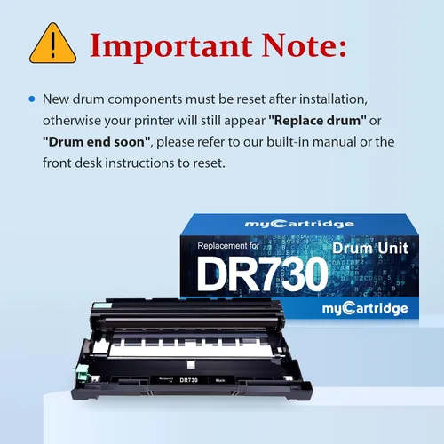 Miniatura 7 de myCartridge Unidad de tambor compatible DR730 de repuesto para Brother DR-730 DR730 DR 730 compatible con impresora MFC-L2710DW MFC-L2750DW