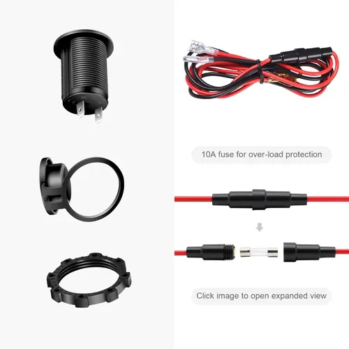 Miniatura 2 de ZHSMS - Enchufe para encendedor de cigarrillos, automóvil, motocicleta, ATV, RV, enchufe para encendedor, toma de corriente, receptáculo de 12V, Azul