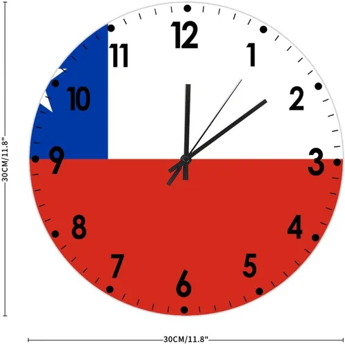 Miniatura 536 de Cheyan Reloj de pared con bandera de Canadá de 12 pulgadas, silencioso, sin tictac, de PVC, funciona con pilas, reloj redondo decorativo, regalo