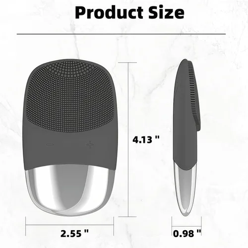 Miniatura 2 de MEGAN Cepillo de limpieza facial, limpiador facial eléctrico recargable por USB, masajeador facial sónico impermeable IPX7, cepillo facial 3 en 1