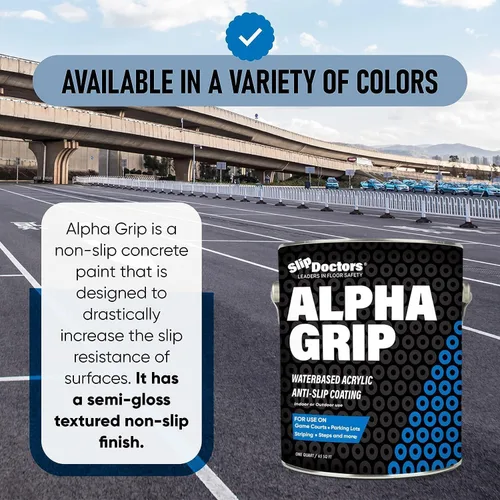 Miniatura 2 de Alpha Grip Pintura Antideslizante para Concreto y Asfalto – Revestimiento Antideslizante Ideal para Marcar Estacionamientos, Patios de Juegos y Negro