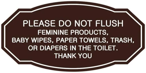 Miniatura 42 de Signs ByLITA Letrero de etiqueta victoriana Please Do Not Flush (Lt Gray), pequeño, 1 paquete Gris claro