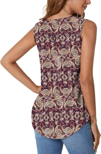 Miniatura 3 de SUNNEGOO Camiseta sin mangas para mujer, plisada, holgada, casual, holgada, tipo túnica, para el verano