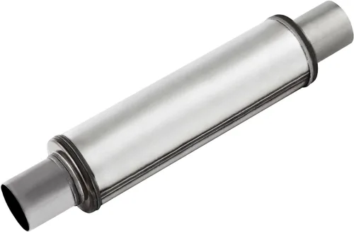 Silenciador de escape de entrada/salida de 5,7 cm, silenciador universal de 5,7 cm de acero inoxidable, diseño recto de alto rendimiento,